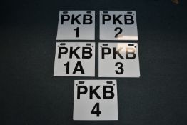 Five Enamel Parking Bay Signs
