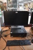 Dell Monitor, Desktop Computer with Intel i5, and HP Keyboard & Mouse
