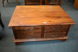 Hardwood Coffee Table with Eight Storage Drawers