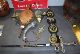 Decorative Brassware etc. Including Decorative Sword