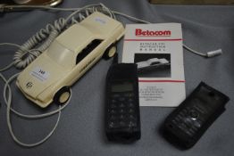 Novelty Telephone by Betacom, plus Two Vintage Mobile Phones