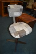 Industrial Swivel Chair with Goatskin Upholstery