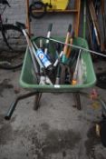 Garden Wheel Barrow Containing Garden Tools etc.