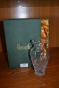 Harrod Cut Glass Lead Crystal Vase in Presentation Case