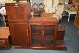 Glazed Cabinet with Dropdown Cupboard and Shelf