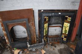 Victorian Cast Iron Tiled Fireplace plus Four Asso