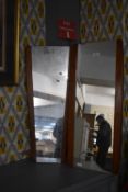 Two Retro Teak Mirrors