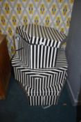 Three Black & White Striped Hat Boxes