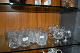 Cut Glass Lead Crystal Tumblers and Brandy Glasses