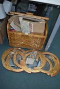 Storage Basket and Contents, plus a Mirror