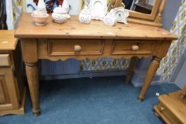 Solid Pine Two Drawer Hall Table
