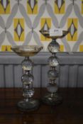 *Pair of Glass Candlesticks