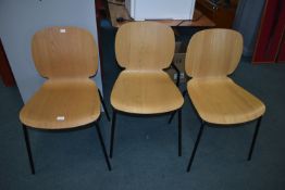 Three Stacking Office Chairs
