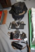 Praktica Super TL, and Yashika Electro 35 Cameras