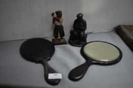 Two Hand Mirrors and Two Figures