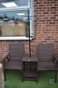 Wooden Twin Seat Garden Furniture with Central Tab