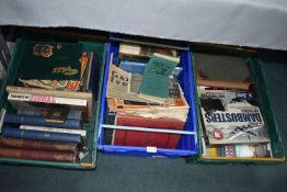 Older Books Including Punch Annuals, Old Newspapers, and War Books (crates not included)