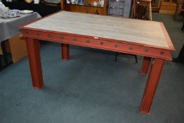 *Industrial Style Painted Wooden Table 160x110cm