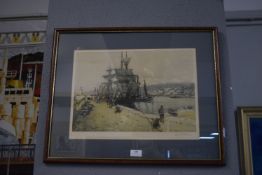 Signed Harbourside Print by Frank Mason