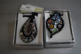 Two Hand Crafted Pendants