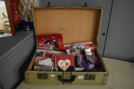 Vintage Suitcase Containing Valetine’s and Birthday Cards