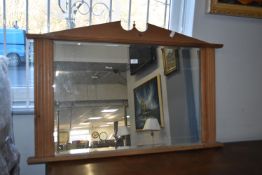 Pine Framed Bevelled Edge Overmantel Mirror