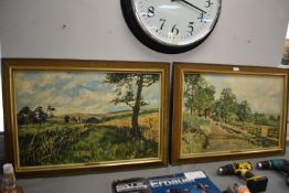 Pair of 1970’s Oil on Canvas French Landscapes by J. Pas