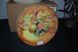 Crown Derby Style Decorative Plate with Fruit Design