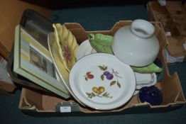 Pottery and Glassware Including Royal Worcester, etc.