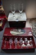 Set of Twelve Ritzenhoff Crystal Wine Glasses, plus Part Set of RCR Sherry Glasses