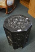 Small Carved Eastern Style Octagonal Table