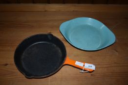 Cast Iron Enamel Frying Pan and Dish