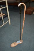 Walking Stick Mounted on Wooden Shoe Last