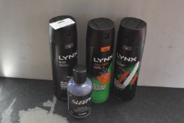 3x Assorted Lynx Sprays, and Lush Sleepy Shower Gel