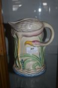 Clarice Cliff Newport Pottery Flamingo Jug (AF)