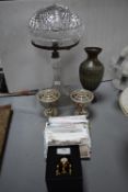Lead Crystal Table Lamp, Decorative Items, Postcards, etc.