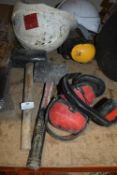 *Two Safety Hats, Ear Defenders, and Two Rubber Mallets
