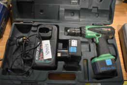 Hitachi Drill with Two Batteries, and One Charger