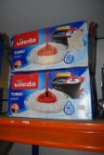 *Four Vileda Turbo Smart Mop and Bucket Sets