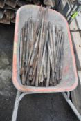 *Wheelbarrow with Quantity of Shuttering Pegs