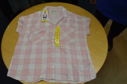 *Jachs Girlfriend Blush Plaid Short Sleeve Top Size: S