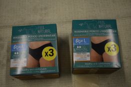 *Two Washable Period Underwear Size: L 3pk