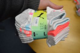 10 Pairs of Puma Kid’s Low Cut Drycell Socks Size: 12-1.5