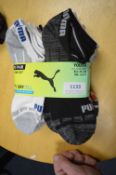 10 Pairs of Puma Youth’s Low Cut Drycell Socks Size: 2.5-5