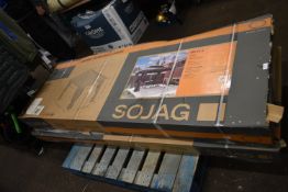 *Sojac Aluminium & Steel Gazebo 3.6x2.9m x 8m with Privacy Curtains and Mosquito Netting