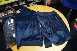 Three Jezzie’s 2pc Blue Lounge Set with Hood Size: L