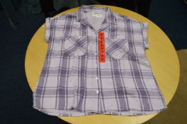 *Jachs Girlfriend Purple Plaid Short Sleeve Top Size: M