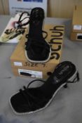 Schuh Vegan Black Strappy High Heel Sandals Size: