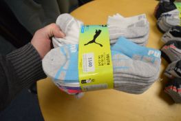 10 Pairs of Puma Youth’s Low Cut Drycell Socks Size: 2.5-5