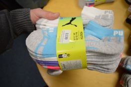 10 Pairs of Puma Youth’s Low Cut Drycell Socks Size: 2.5-5